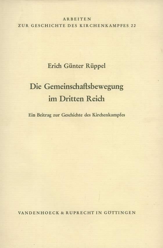 Die Gemeinschaftsbewegung im Dritten Reich Cover